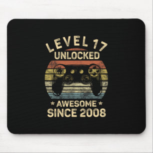 Level 17 Unlocked 17th Birthday 17 Year Old Gifts Mouse Pad