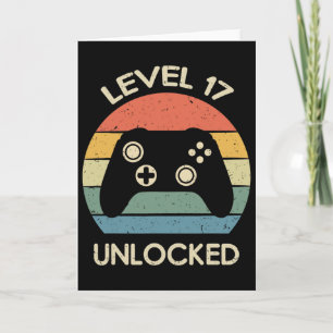 Level 17 Unlocked 17th Gaming Birthday Controller Card