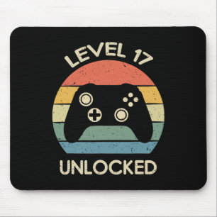 Level 17 Unlocked 17th Gaming Birthday Controller Mouse Pad