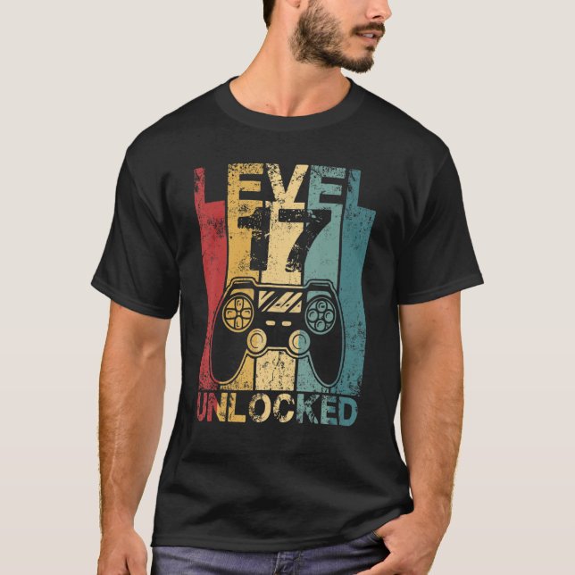 Level 17 Unlocked Awesome 2005 Video Game 17th Bir T-Shirt (Front)