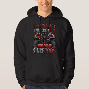 Level 17 Unlocked Awesome Since 2005 17th Birthday Hoodie