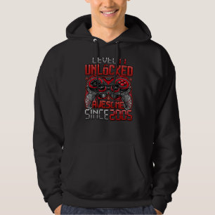 Level 17 Unlocked Awesome Since 2005 17th Birthday Hoodie