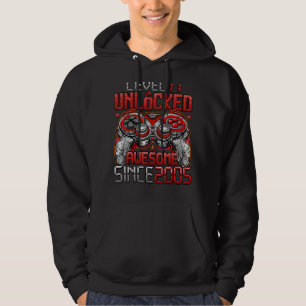 Level 17 Unlocked Awesome Since 2005 17th Birthday Hoodie