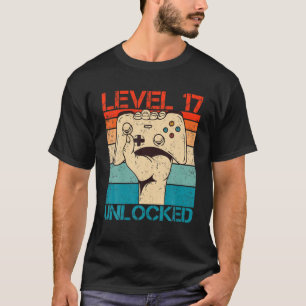 Level 17 Unlocked Birthday Funny Video Gamer Contr T-Shirt