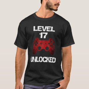Level 17 Unlocked Boys 17th Birthday 17 Year Old G T-Shirt