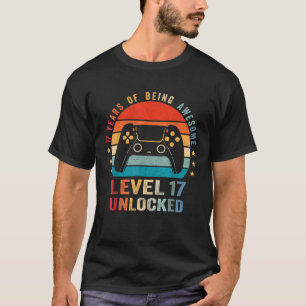 Level 17 Unlocked Funny Video Gamer 17th Birthday T-Shirt