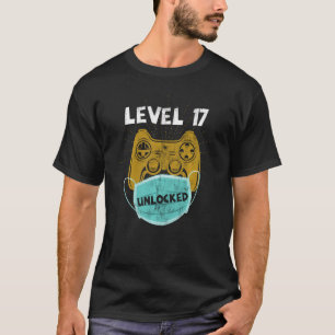 Level 17 Unlocked Gaming Face Mask Funny 17th Birt T-Shirt