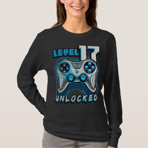 Level 17 Unlocked Video Game 17th Birthday Gamer B T-Shirt