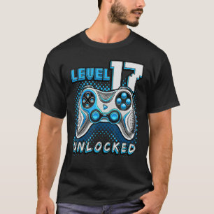 Level 17 Unlocked Video Game 17th Birthday Gamer B T-Shirt