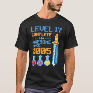Level 17 Unlocked Video Game 17th Birthday Party R T-Shirt