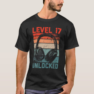 Level 17 Unlocked Video Gamer Lovers 17Th Birthday T-Shirt