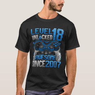 Level 18 Unlocked 18 Year Old Gifts Boys 18th Birt T-Shirt