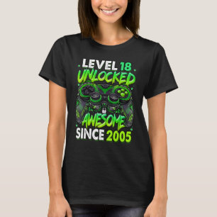 Level 18 Unlocked Awesome Since 2005 18th Birthday T-Shirt