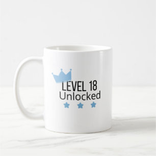 Level 18 Unlocked Blue Birthday Mug 