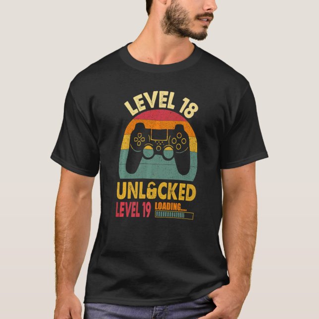 Level 18 Unlocked Boys 18th Birthday 18 Year Old G T-Shirt (Front)