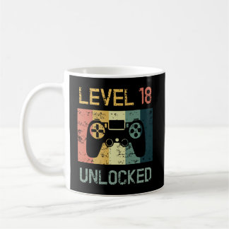 Level 18 Unlocked Eighteenth Bday Design Coffee Mug