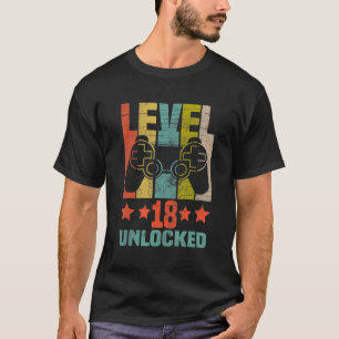 Level 18 Unlocked Funny Video Gamer 18th Birthday T-Shirt