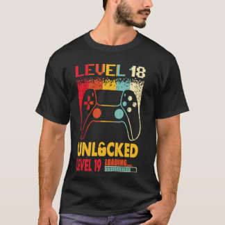 Level 18 Unlocked Level 19 Loading 18th Birthday V T-Shirt