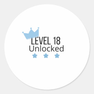 Level 18 Unlocked Sticker For 18th Birthday