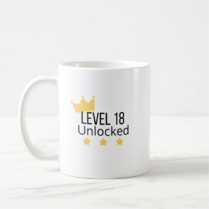 Level 18 Unlocked Yellow Birthday Mug 
