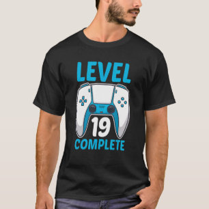 Level 19 Complete 19 Years Old Gamers 19th Birthd T-Shirt