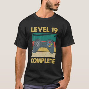 Level 19 Complete Video Gamer - 19Th Wedding Anive T-Shirt