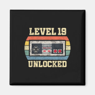 Level 19 Unlocked 19 Year Old Gift Funny Gamer 19t Magnet