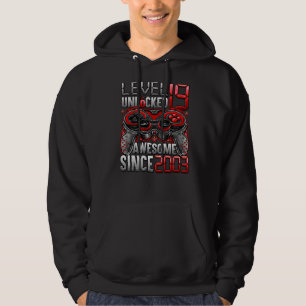 Level 19 Unlocked Awesome Since 2003 19th Birthday Hoodie