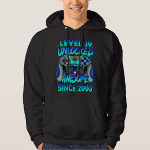 Level 19 Unlocked Awesome Since 2003 19th Birthday Hoodie