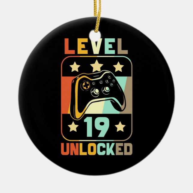Level 19 Unlocked Ceramic Ornament (Front)