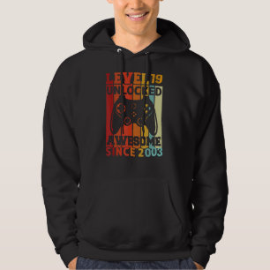 Level 19 Unlocked Video Gamer 19th Birthday Hoodie