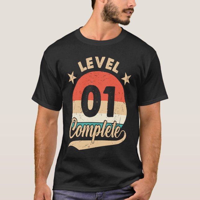 Level 1 Complete  1st Wedding Anniversary for Him  T-Shirt (Front)