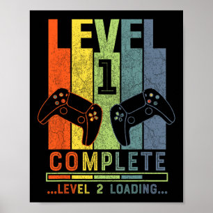 Level 1 Complete Gamer Gift 1 Years Wedding Annive Poster