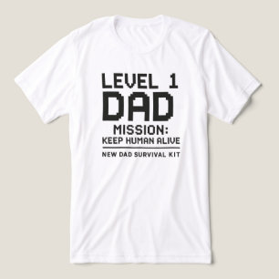 Level 1 Dad Mission Keep Human Alive Funny Gamer Tri-Blend Shirt
