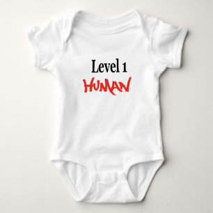 Level 1 Human -boy/red Baby Bodysuit