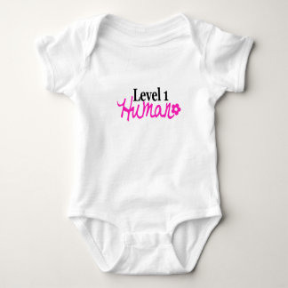 Level 1 Human -girl/pink Baby Bodysuit