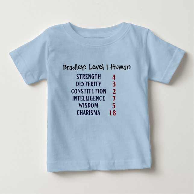 Level 1 Human Personalise Baby T-Shirt (Front)