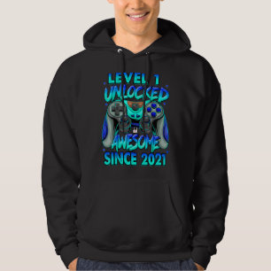 Level 1 Unlocked Awesome Since 2021 1st Birthday G Hoodie