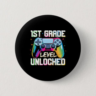Level 1st Grade Unlocked Back To School First Day  6 Cm Round Badge