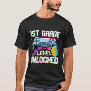 Level 1st Grade Unlocked Back To School First Day  T-Shirt