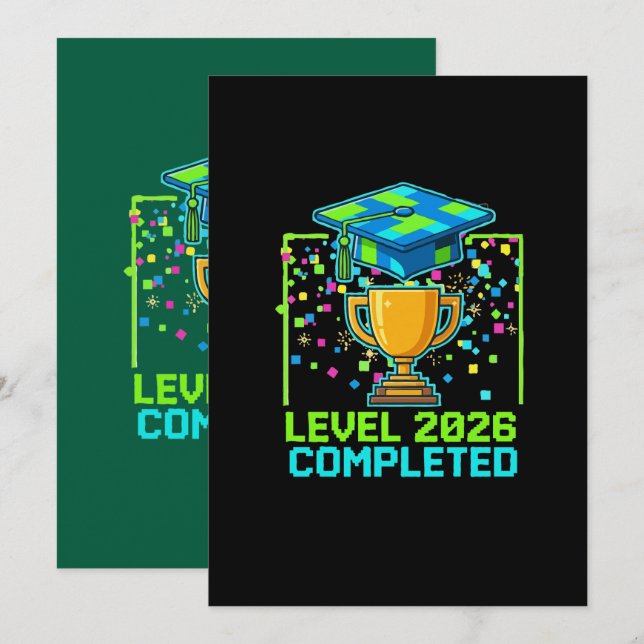  Level 2026 Completed Graduation Trophy Invitation (Front/Back)