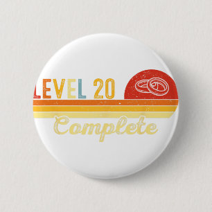 Level 20 Complete Couples Vintage 20th Wedding Ann 6 Cm Round Badge