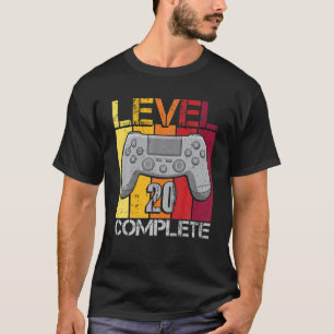 Level 20 Complete - Gamer 20Th Birthday T-Shirt