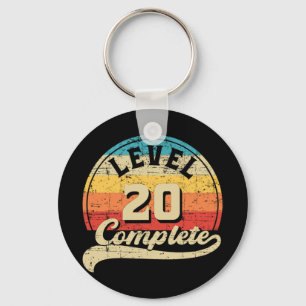 Level 20 Complete Gamer Tee 20th Wedding Anniversa Key Ring
