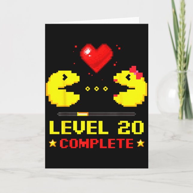 Level 20 Complete Gamers 20th Wedding Anniversary  Card (Front)
