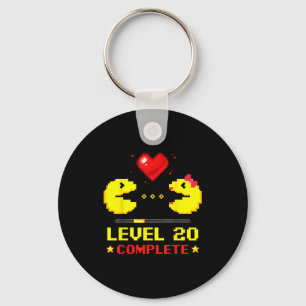 Level 20 Complete Gamers 20th Wedding Anniversary Key Ring