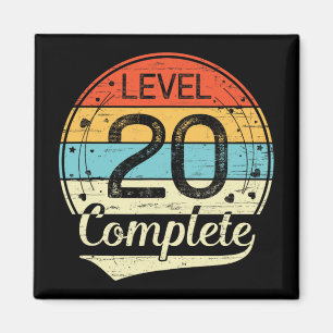 Level 20 Complete Retro 20th Wedding Anniversary T Magnet