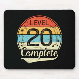 Level 20 Complete Retro 20th Wedding Anniversary T Mouse Pad