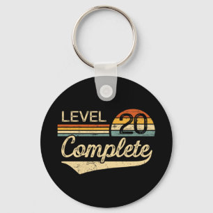 Level 20 Complete Vintage 20th Wedding Anniversary Key Ring