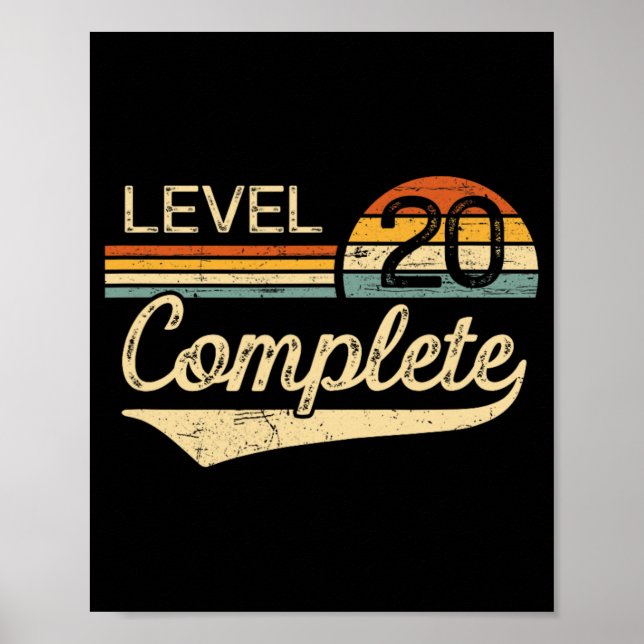 Level 20 Complete Vintage 20th Wedding Anniversary Poster (Front)